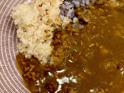 カレーライスのマッシュポテト添え